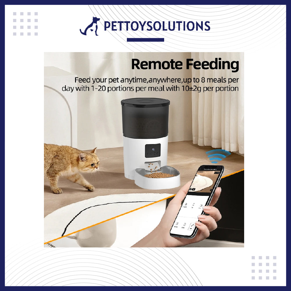 4L Timing Feeder APP Smart Pet Feeder Dog Food Automatic Dispenser with Camera Suitable for Small Cats and Dogs Remote Feeding